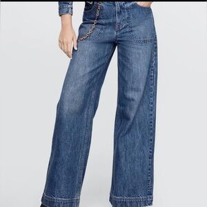 Gap x Cult Gaia Stride Chain Wide Leg Denim Jeans Women's NWT